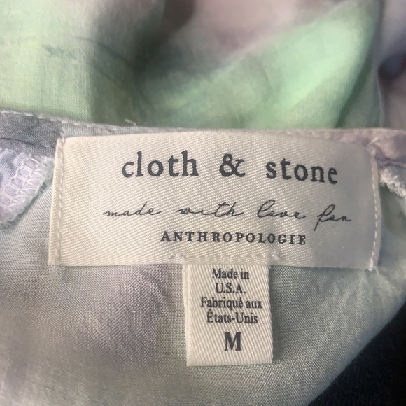 2/$20 SALE Cloth & Stone Tie dye V-Neck Shirred Peasant Blouse - Picture 6 of 6